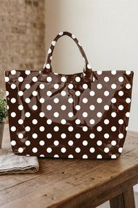 Thumbnail for Color black Polka Dot Vinyl Glossy Tote Bag