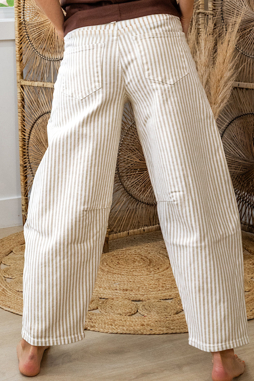 Violet Stripe Jean - Mustard