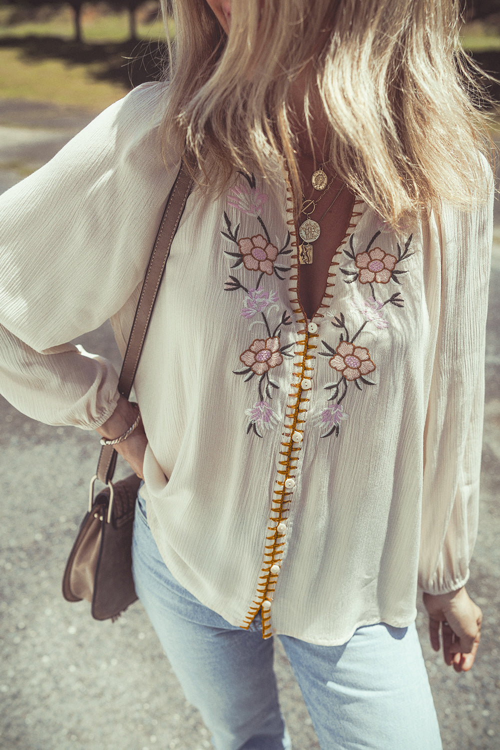 Fleur Embroidered Shirt - Off White