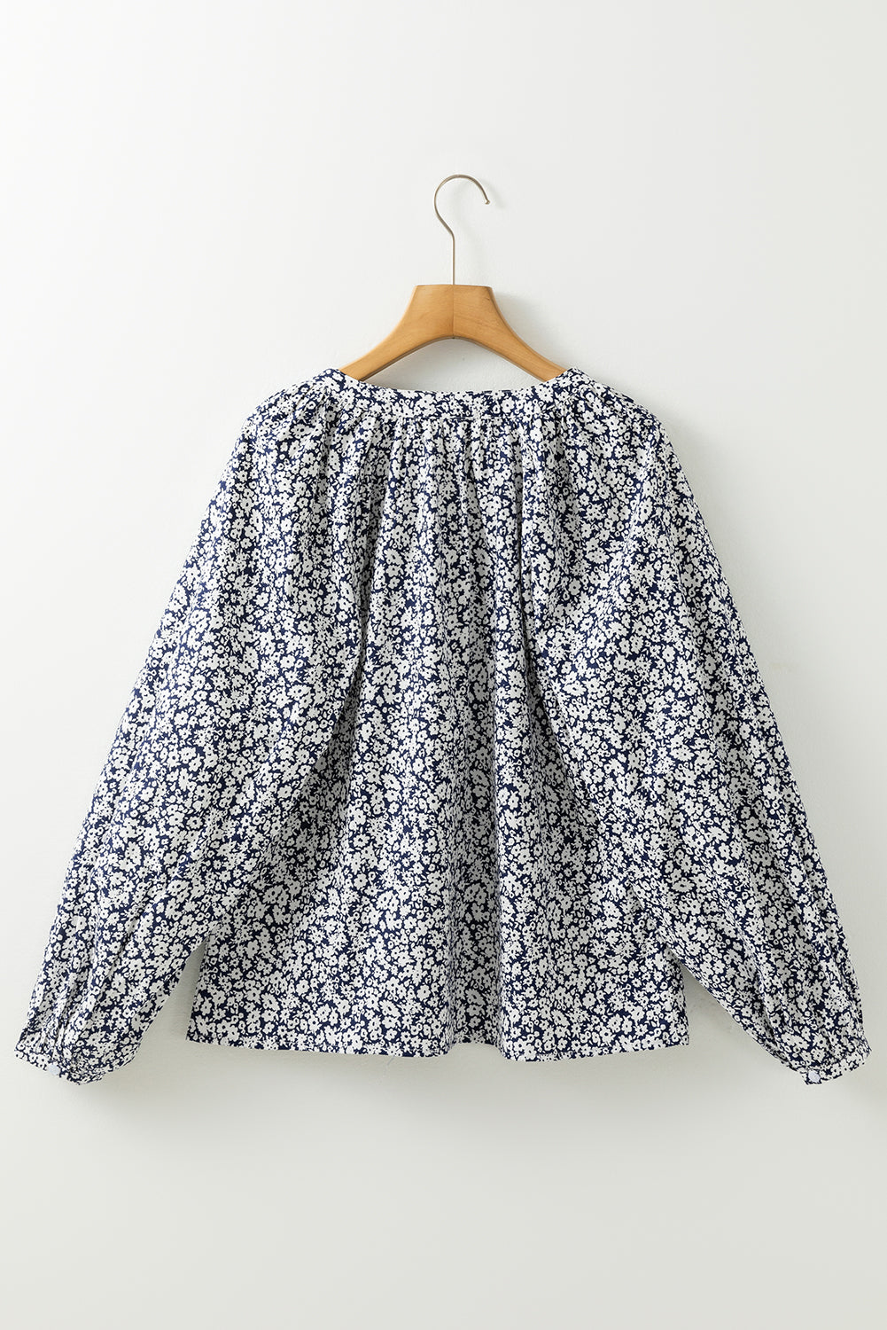 Meadow Puff Sleeve Blouse - Navy Floral