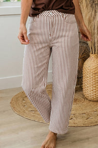 Thumbnail for Violet Stripe Jean - Brown