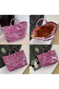 Thumbnail for Rose Red Leopard PU Leather Water Proof Tote Bag