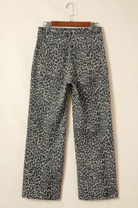 Thumbnail for Wildcat Wide-Leg Jeans - Khaki Leopard