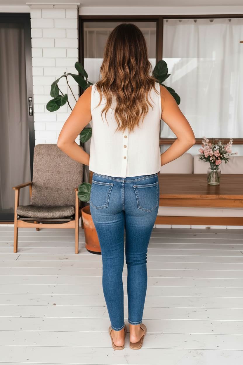 Benita Singlet Top - Oatmeal