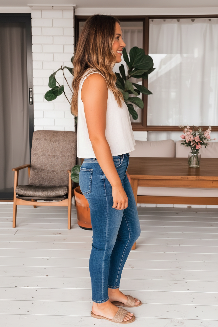 Benita Singlet Top - Oatmeal