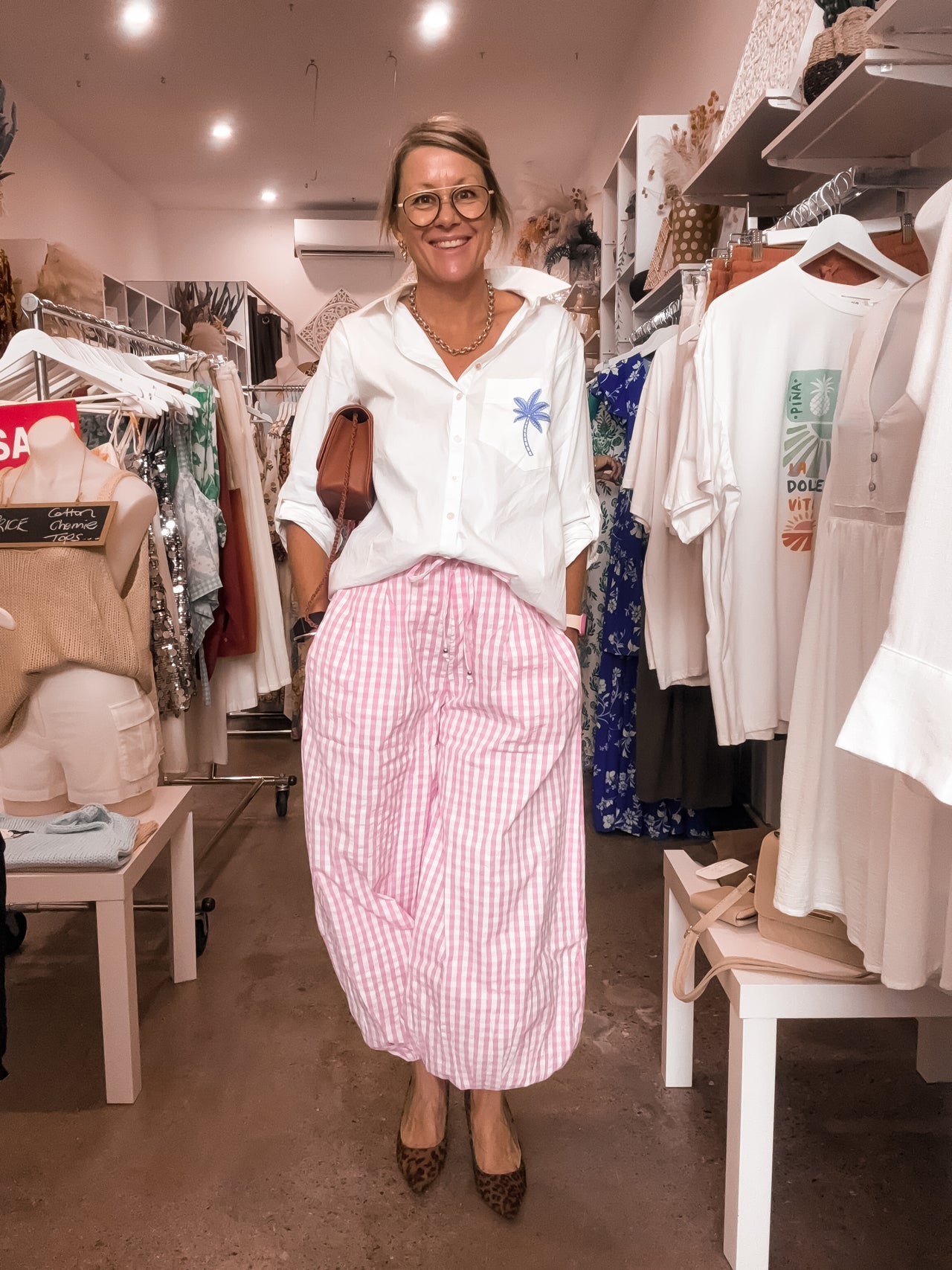 Beau Balloon Pants - Pink Gingham