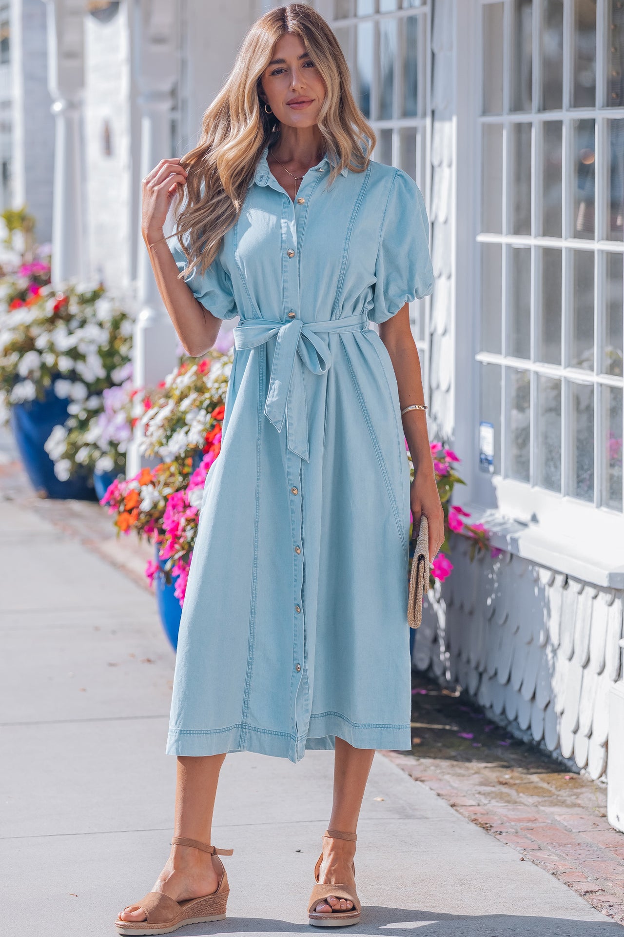 Marina Midi Dress - Beau Blue