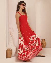 Thumbnail for Airlielle Maxi Dress - Red Palm
