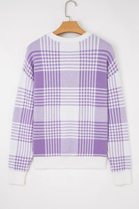 Thumbnail for Pippa Plaid Knit - Lilac