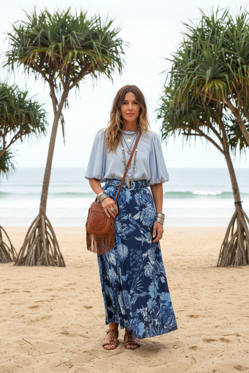 Dakota Skirt - Blue Print