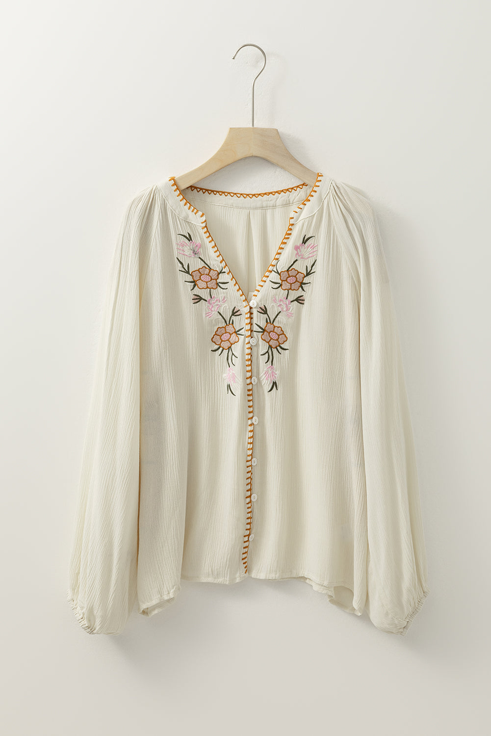 Fleur Embroidered Shirt - Off White