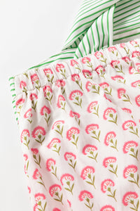 Thumbnail for Pink Floral Printed Knot Straps Babydoll Tank Top