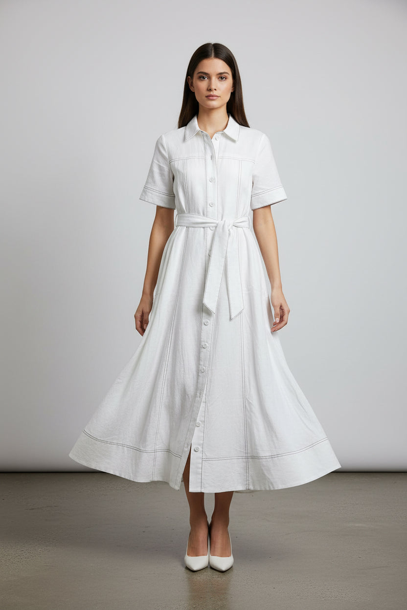 Colette Midi Dress - White