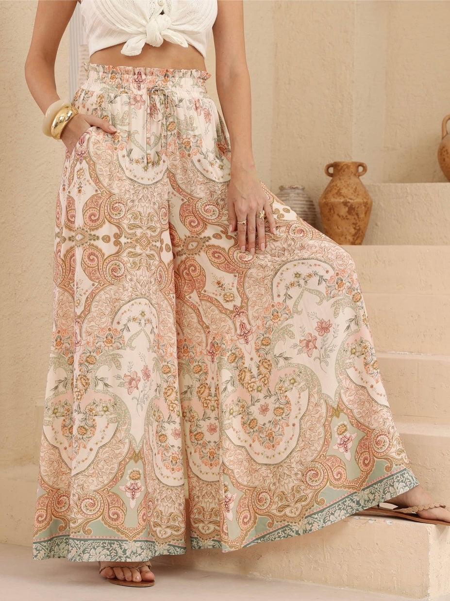 Eadie Wide Leg Pants - Universe Floral