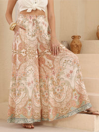 Thumbnail for Eadie Wide Leg Pants - Universe Floral