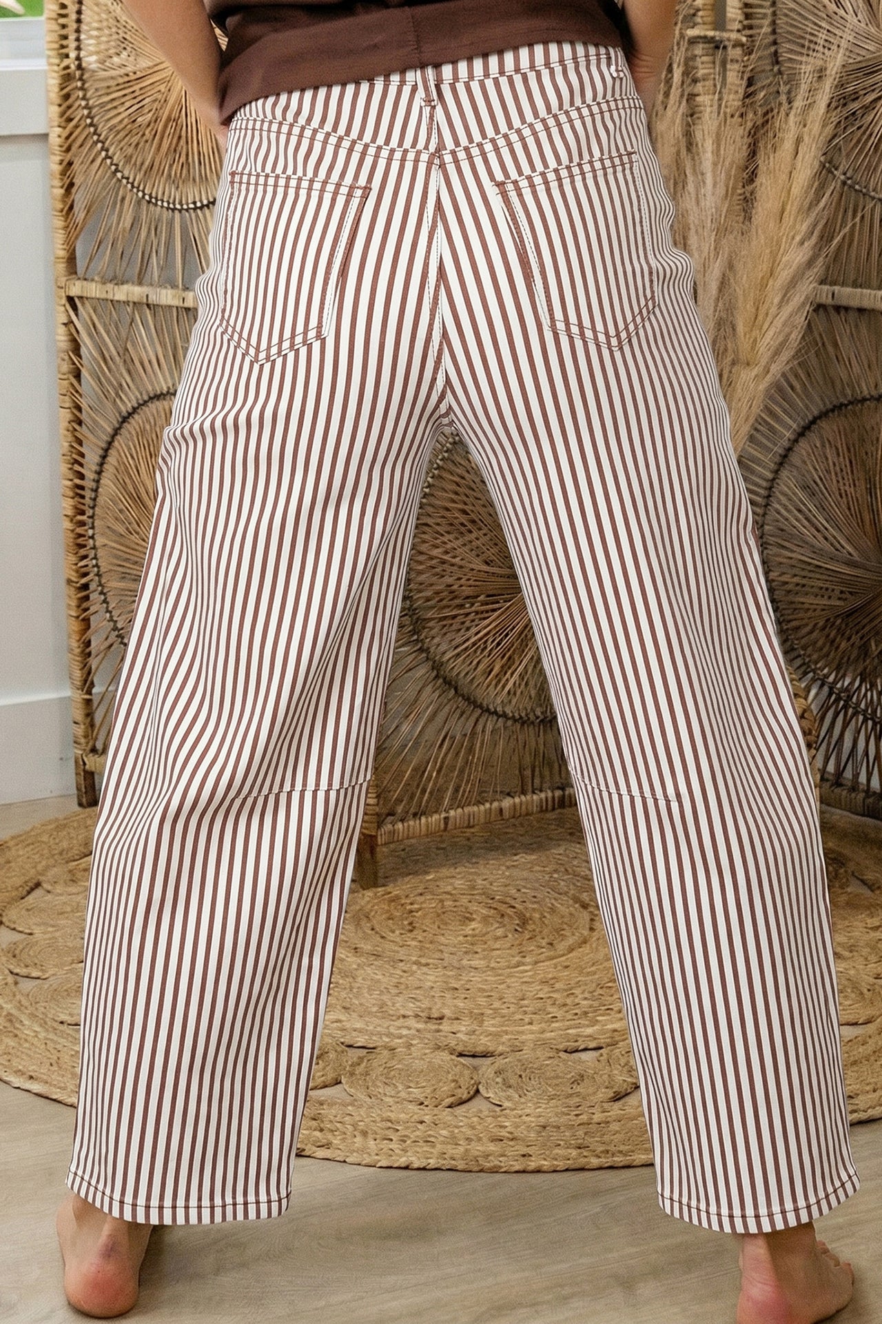 Violet Stripe Jean - Brown