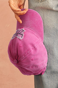 Thumbnail for Rose Red Bow Knot Patchwork Washed Adjustable Baseball Cap