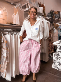 Thumbnail for Beau Balloon Pants - Pink Gingham