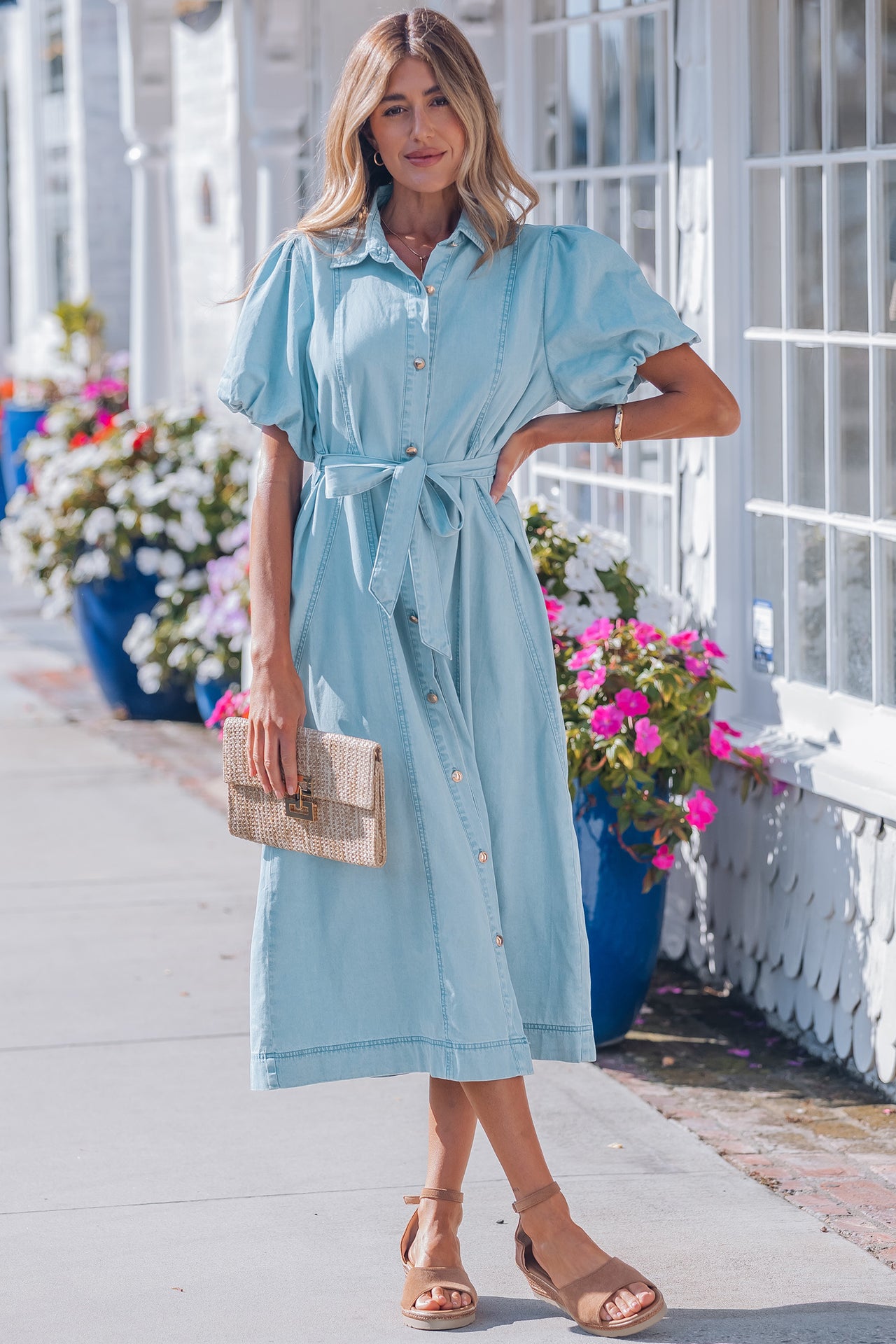 Marina Midi Dress - Beau Blue