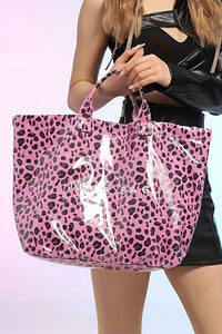 Thumbnail for Rose Red Leopard PU Leather Water Proof Tote Bag