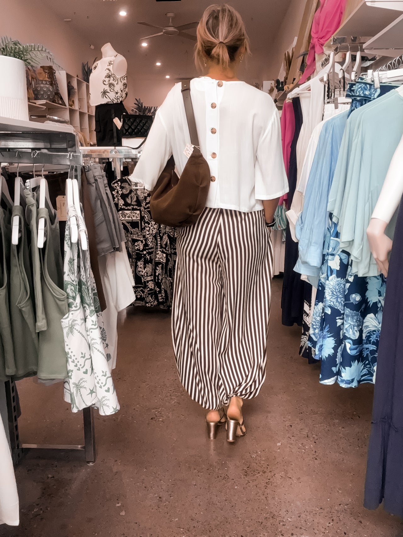 Beau Balloon Pants - Choc Stripe