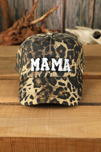 Thumbnail for Leopard MAMA Embroidered Leopard Baseball Cap