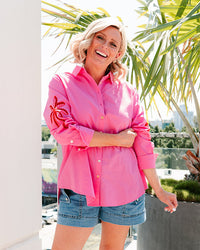 Thumbnail for Pamela Palm Shirt - Pink