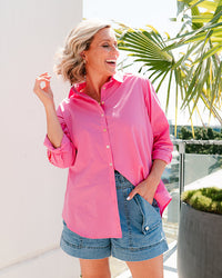 Thumbnail for Pamela Palm Shirt - Pink