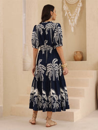 Thumbnail for Sundance Maxi Dress -Navy Print