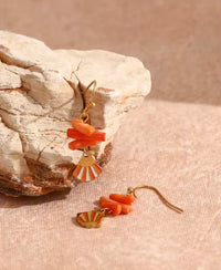 Thumbnail for Coral Shell Earrings - Tangarine