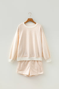 Thumbnail for Yellow Plaid Baggy Pullover Drawstring Casual Shorts 2pcs Outfit