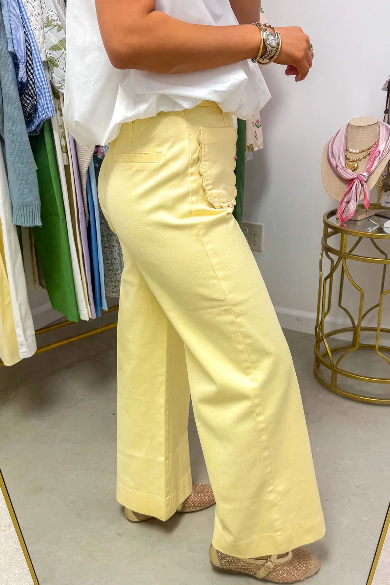 Sunny Scallop Pocket Jean - Yellow