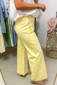 Thumbnail for Sunny Scallop Pocket Jean - Yellow