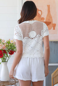 Thumbnail for Celia Crochet Top -White