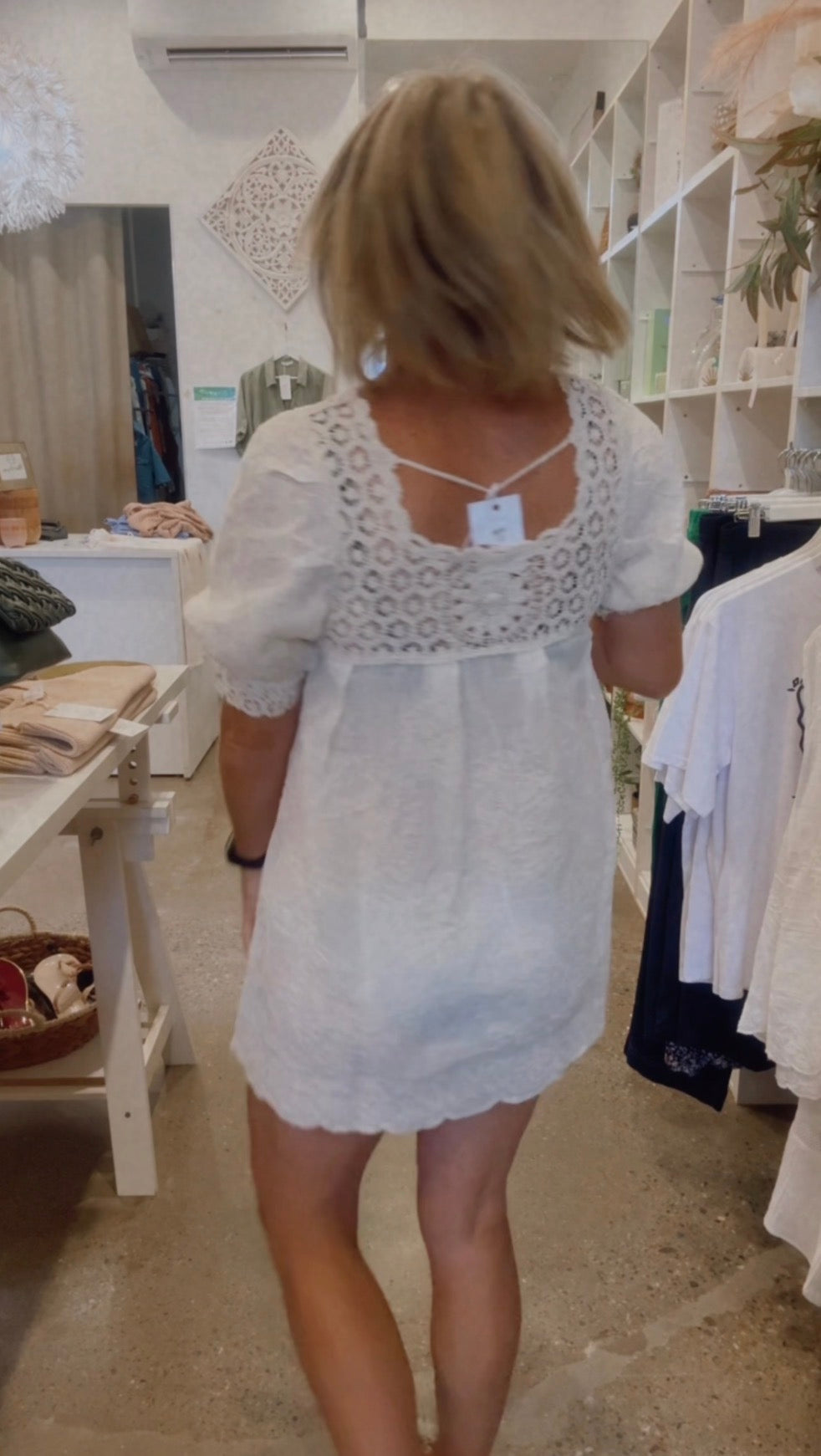 Olivia  Crochet Dress/Top - Cream