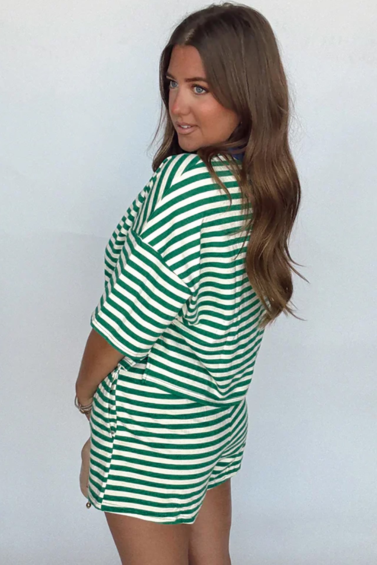 Posy Stripe Set - Green