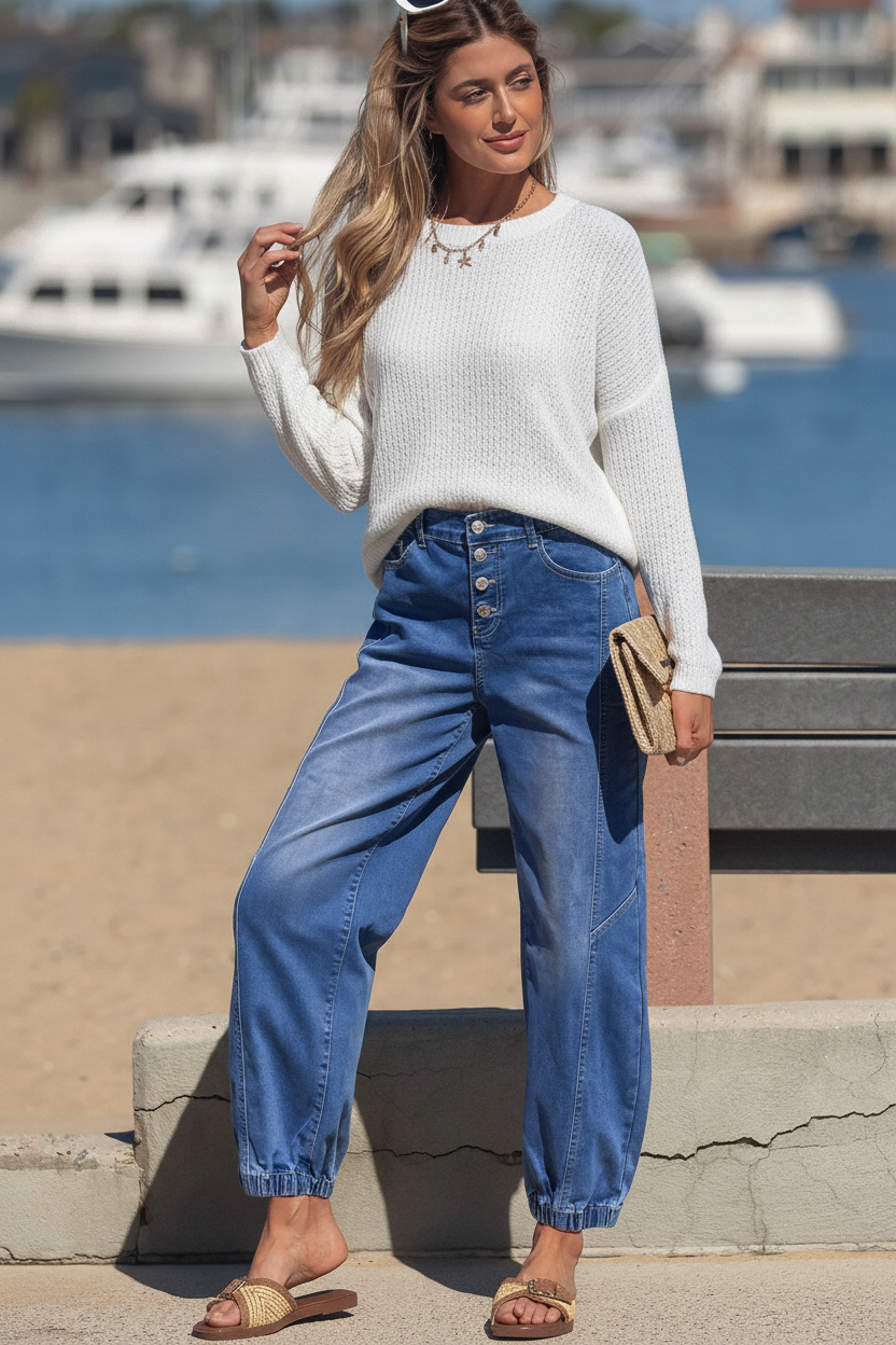 Tanitia Tapered Jean - Mid Denim