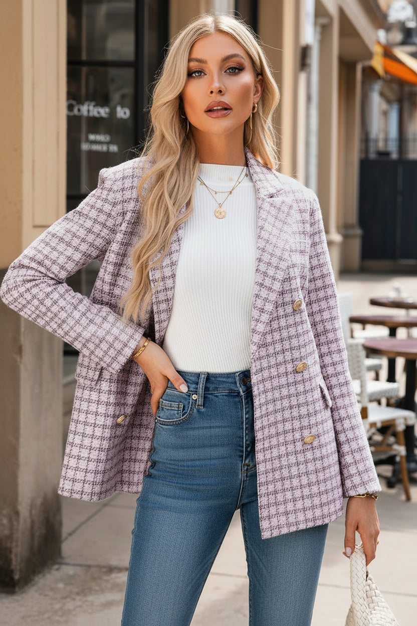Coco Tweed Blazer - Lavendar
