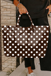 Thumbnail for Color black Polka Dot Vinyl Glossy Tote Bag