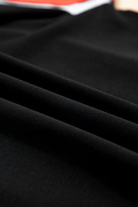 Thumbnail for Black Varsity Spirit Striped 89 Graphic Casual Sweatshirt