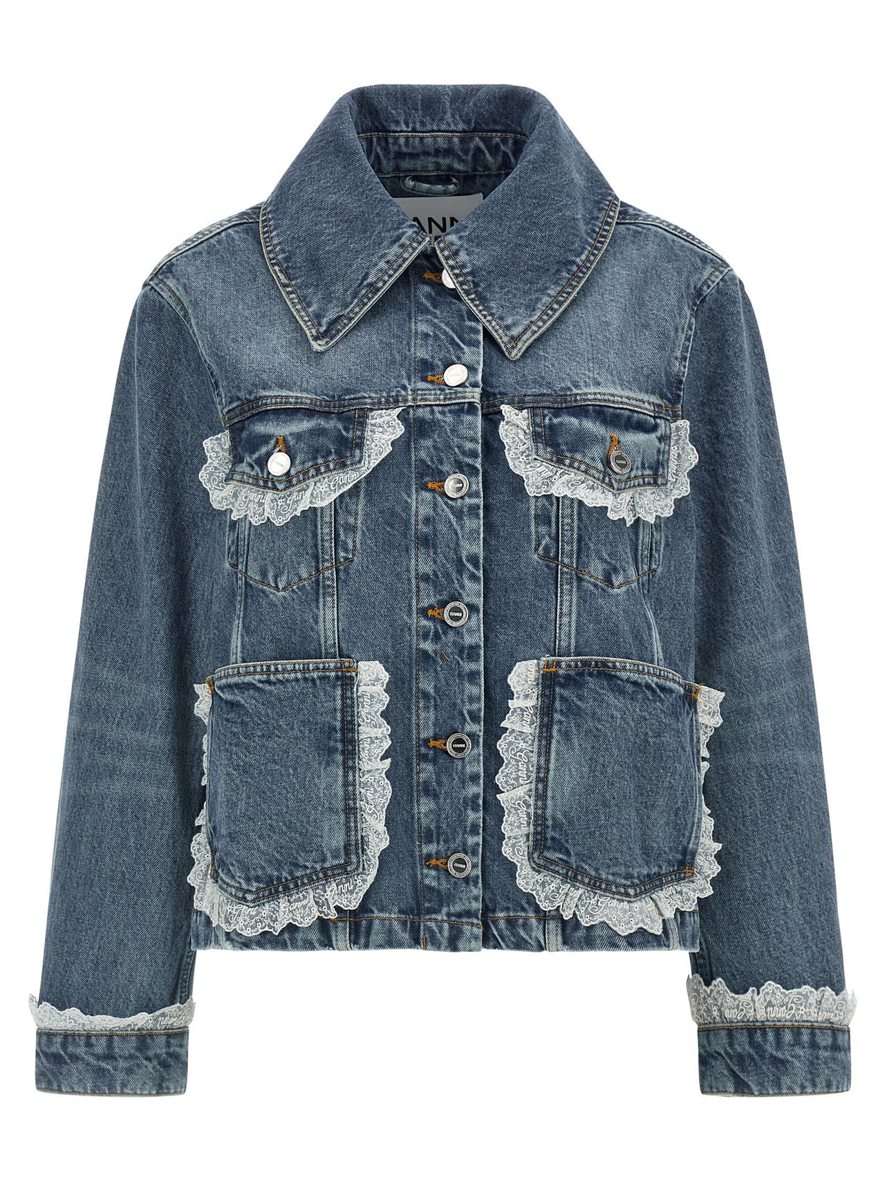 Ganni Denim And Lace Jacket