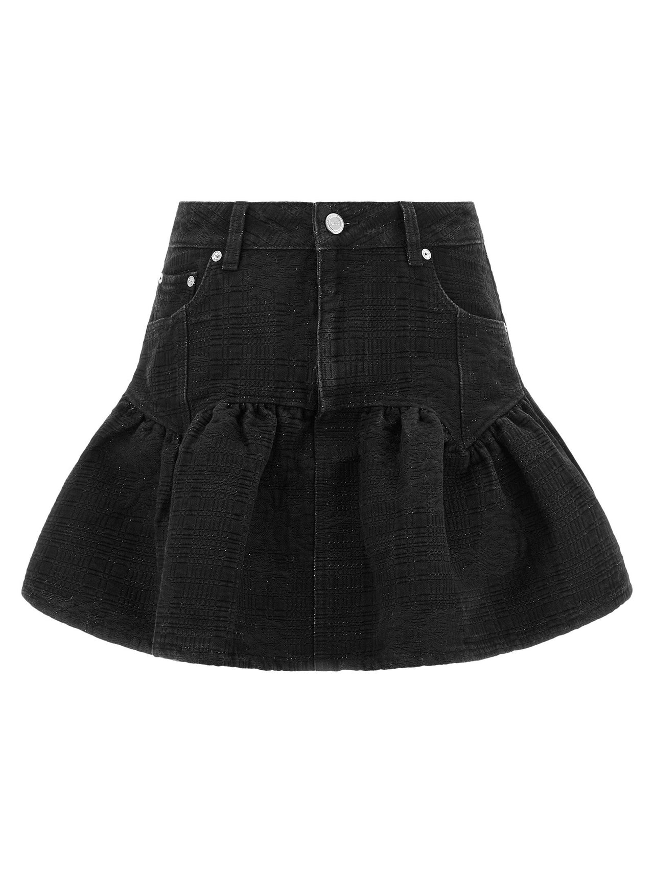Ganni Lurex Denim Skirt