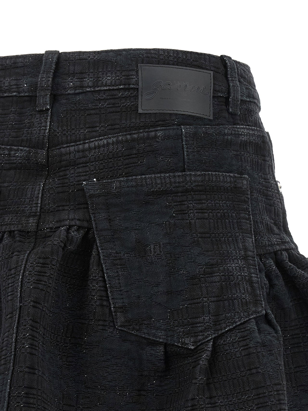 Ganni Lurex Denim Skirt
