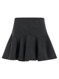 Thumbnail for Ganni Pinstriped Flannel Skirt