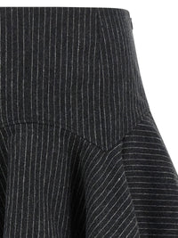 Thumbnail for Ganni Pinstriped Flannel Skirt