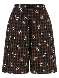 Thumbnail for Ganni Check Flower Bermuda Shorts