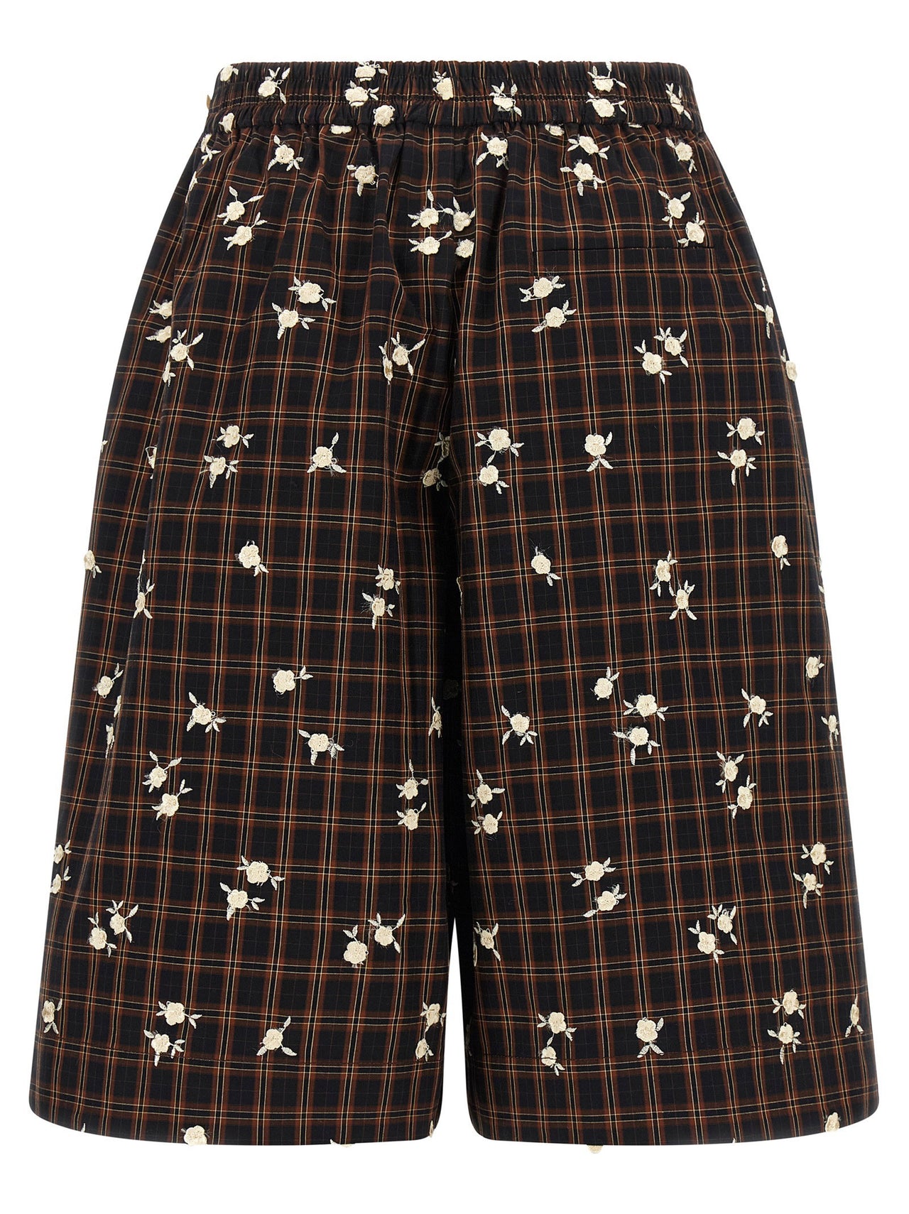 Ganni Check Flower Bermuda Shorts