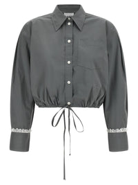 Thumbnail for Ganni Cropped Shirt With Lace