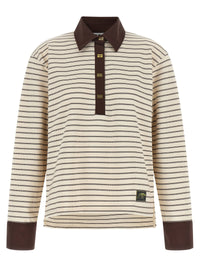 Thumbnail for Ganni Striped Cotton Polo Shirt