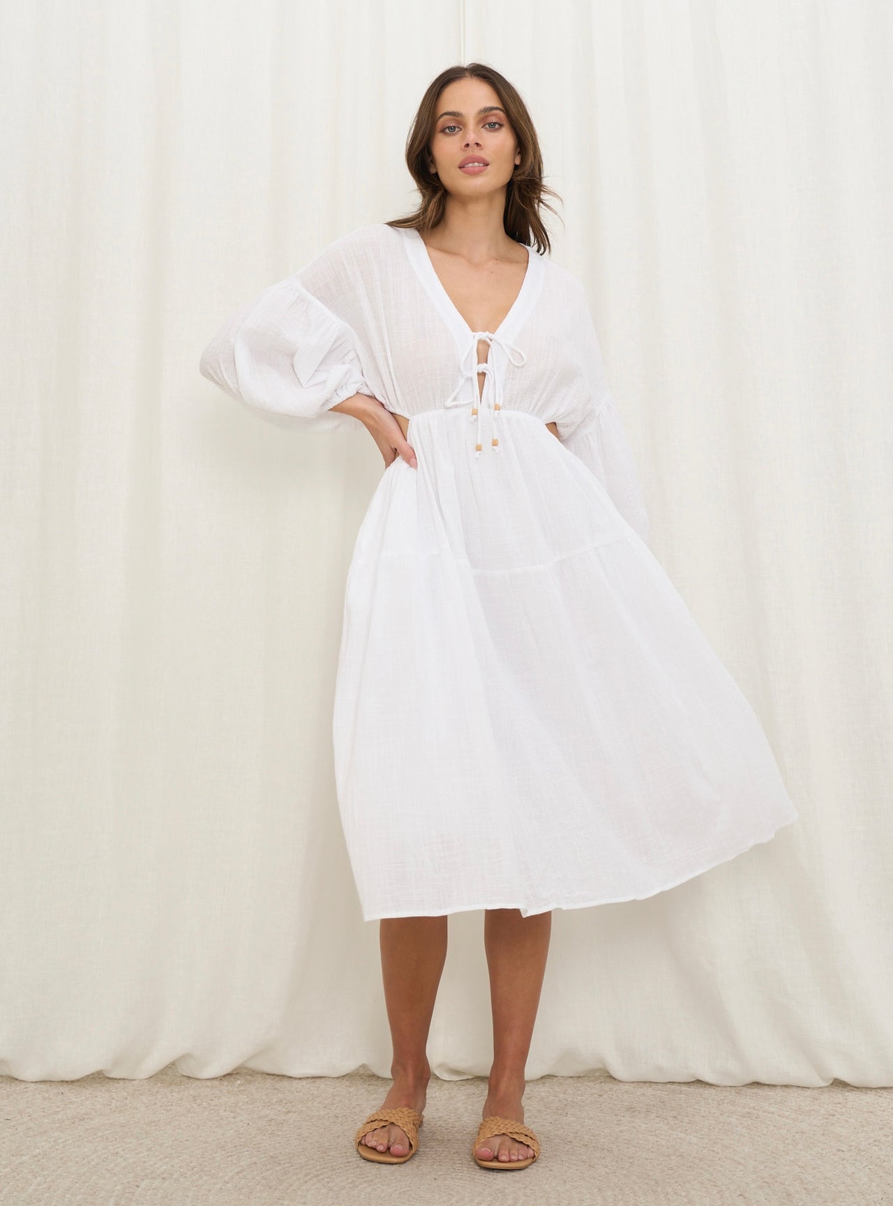 Rena Midi Dress - White